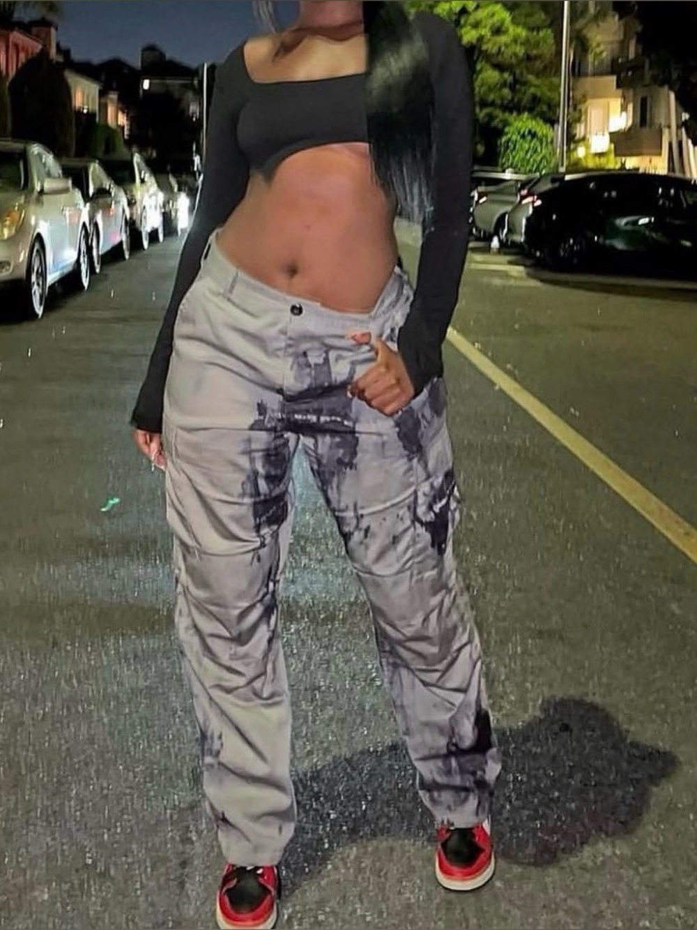 Coal & terry Gray Tie-Dye Cargo Pants